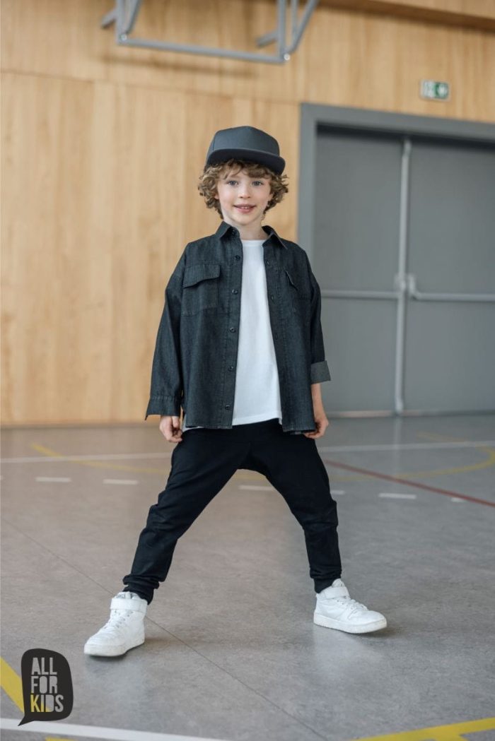 Koszula jeans CIEMNY GRAFIT All for Kids - obrazek 2