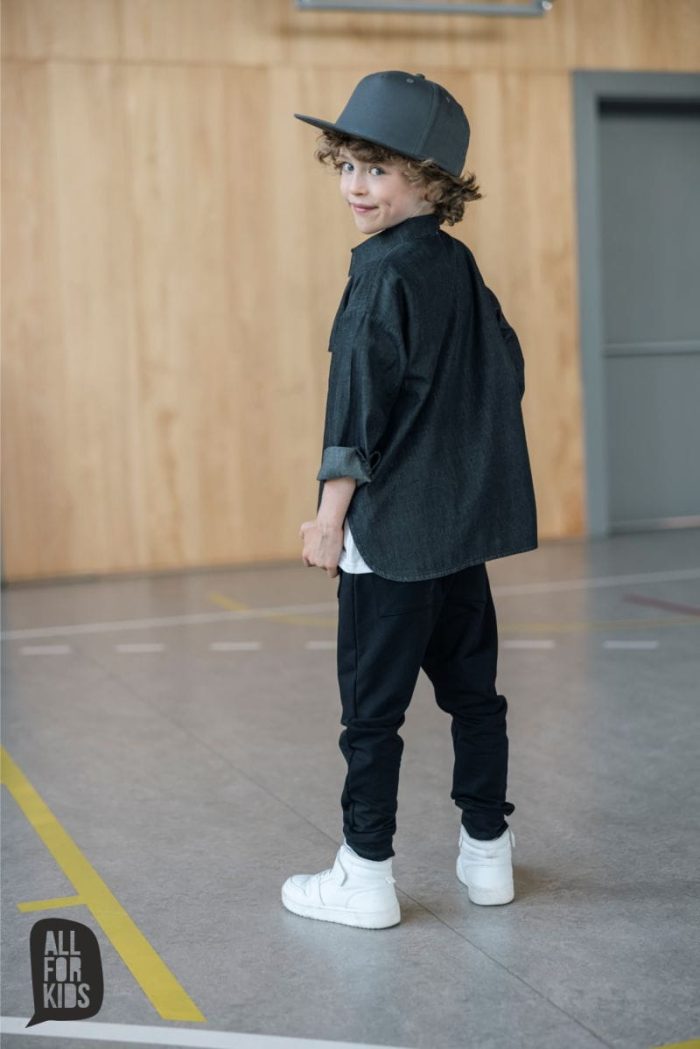 Koszula jeans CIEMNY GRAFIT All for Kids - obrazek 3