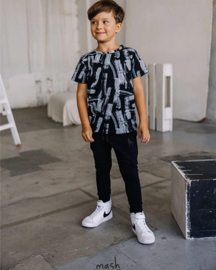 Koszulka/t-shirt Czarno-Szara BRUSH All For Kids