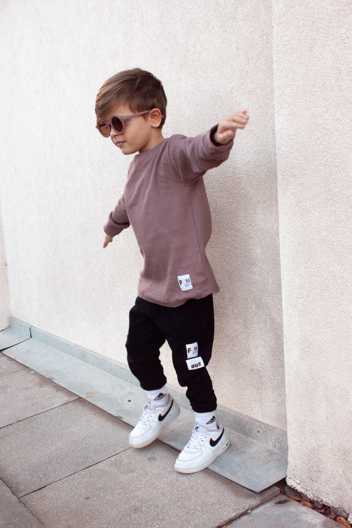 Bluzka/Long prążek basic COFFE FUNkids - obrazek 2
