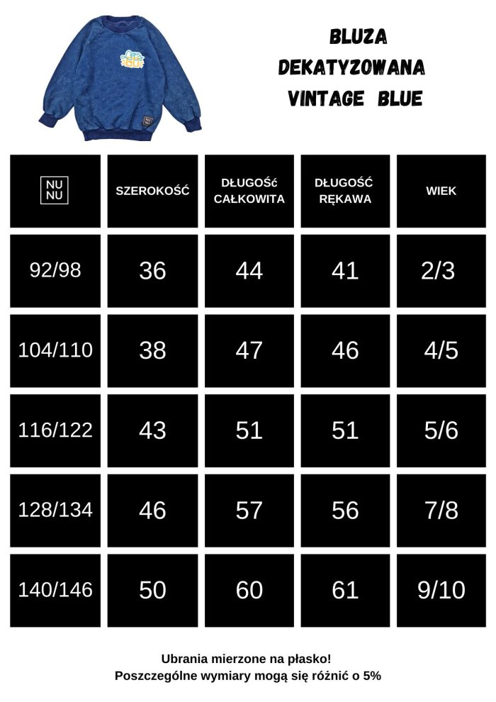 Bluza DEKATYZOWANA VINTAGE BLUE NUNU - obrazek 4