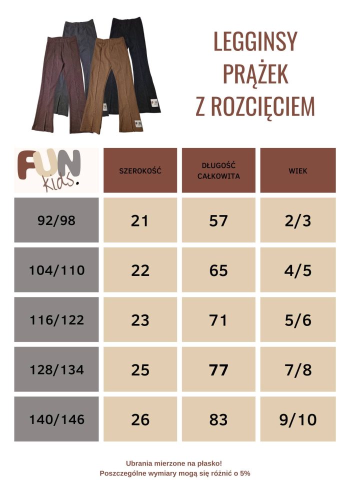 Legginsy dzwony prążek Camel FUNkids - obrazek 2