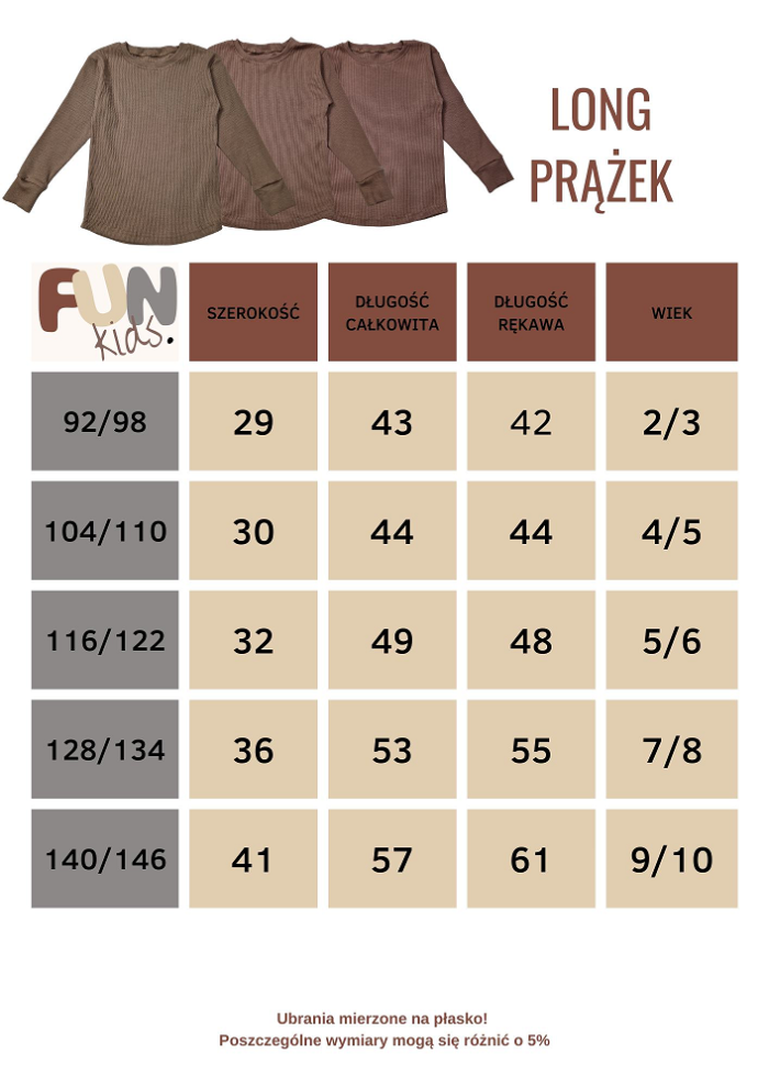 Bluzka/Long prążek basic COFFE FUNkids - obrazek 3