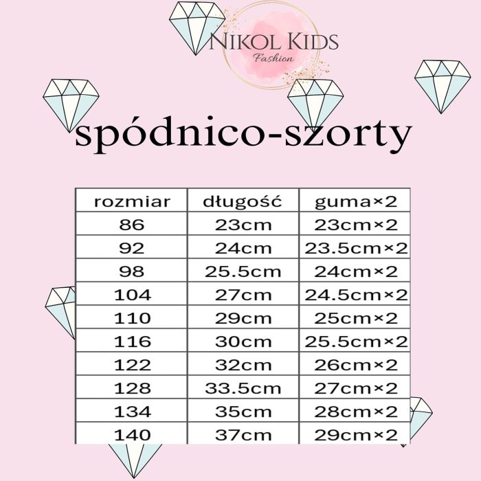 Spódnico-szorty CZARNE NIkol Kids Fashion - obrazek 2