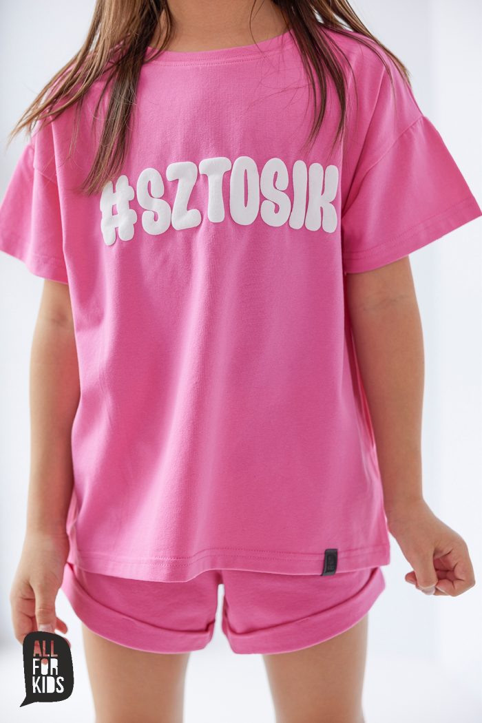 T-shirt #SZTOSIK FUKSJA All For Kids - obrazek 3