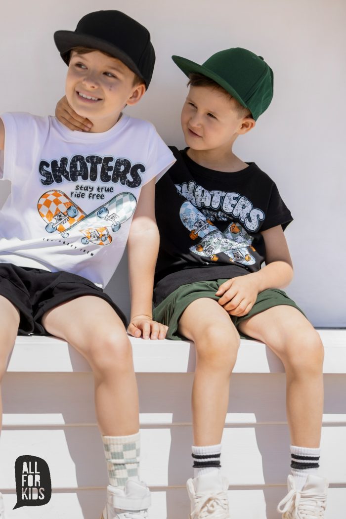 T-shirt SKATERS BIAŁA All For Kids - obrazek 3