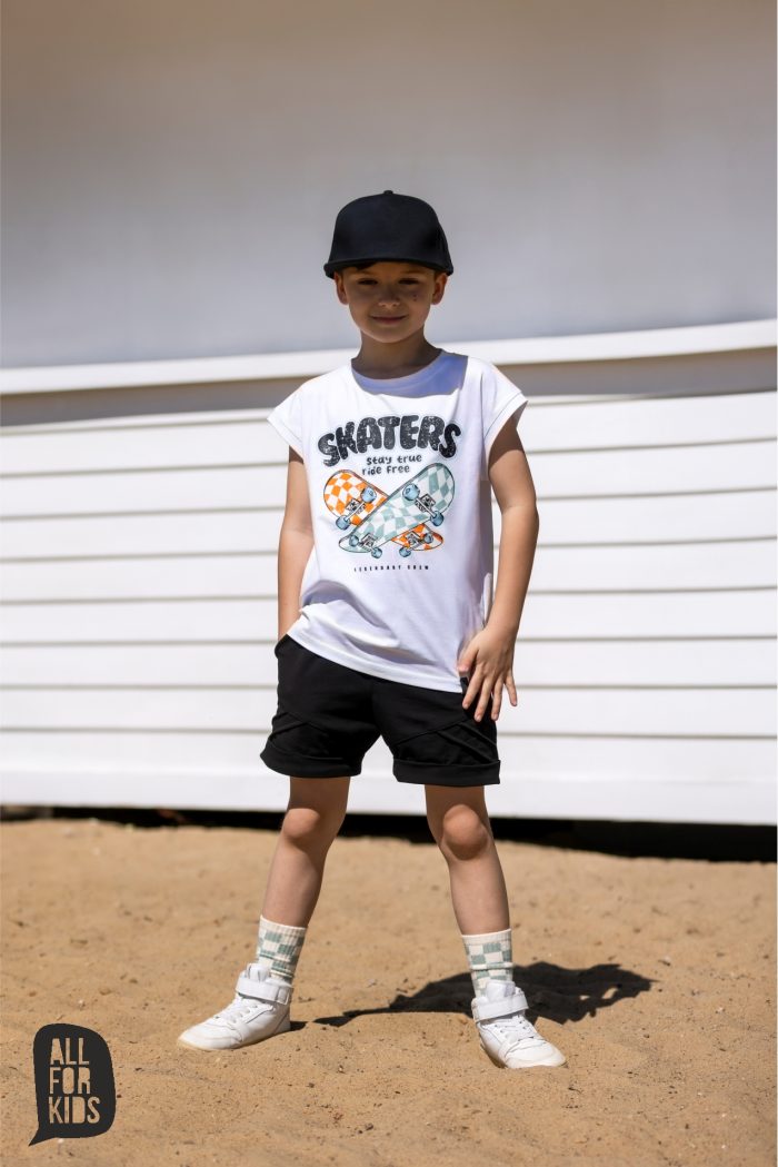 T-shirt SKATERS BIAŁA All For Kids