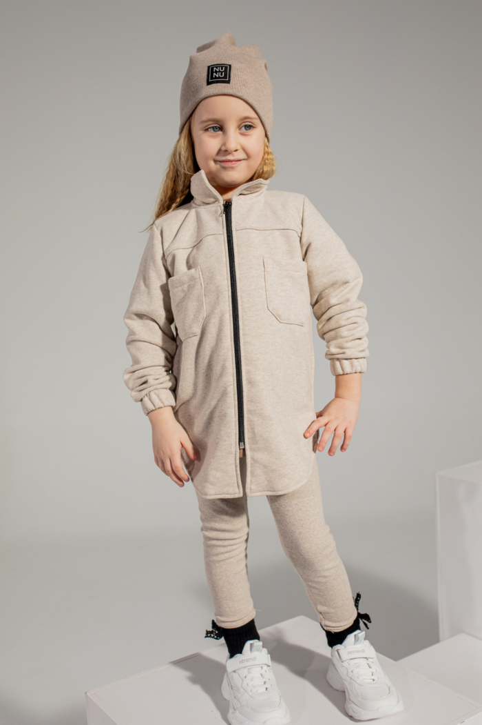 Bluza koszulowa MELANŻOWY BEŻ NUNU