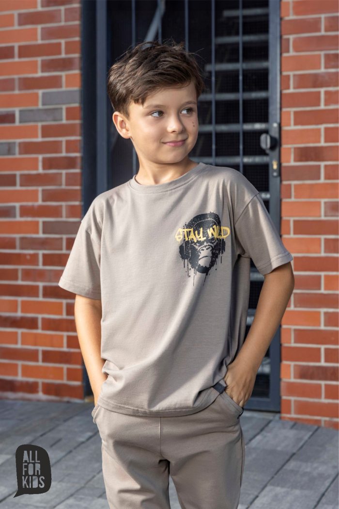 T-shirt BEŻOWY STAY WILD All For Kids