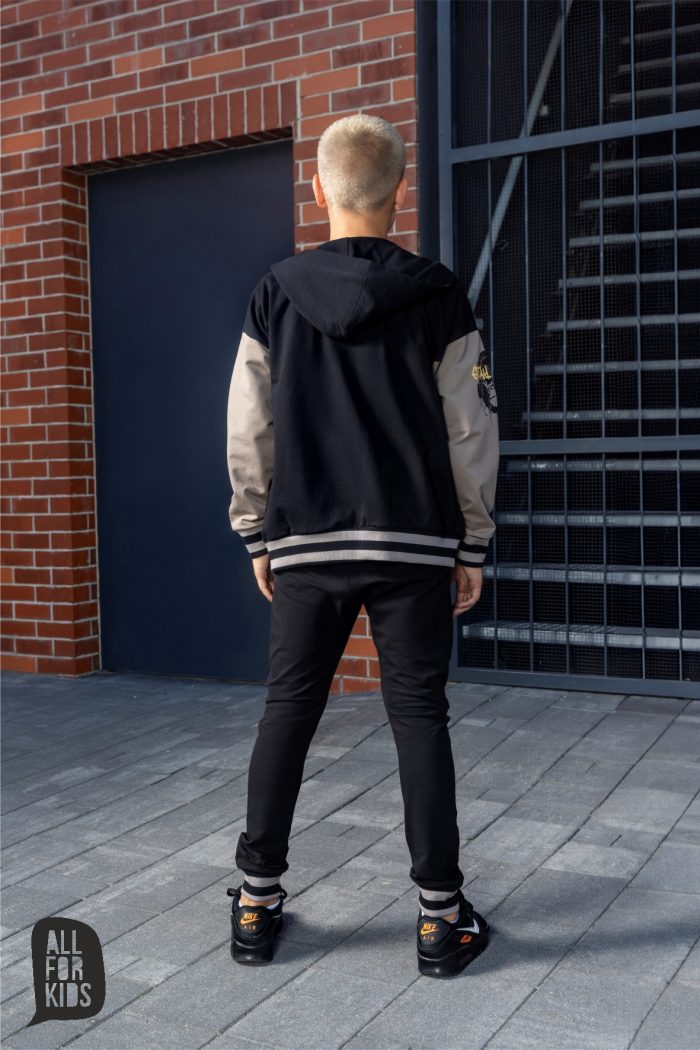 Bluza BOMBERKA CZARNA WILD STAY All For Kids - obrazek 3