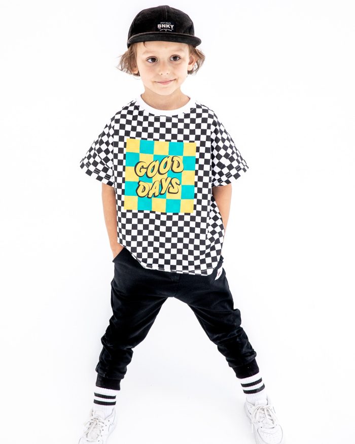 T-shirt szachownica GOOD DAY BLACK FUNKids