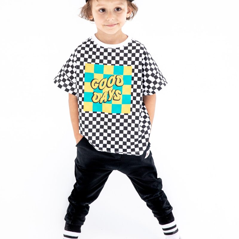 T-shirt szachownica GOOD DAY BLACK FUNKids