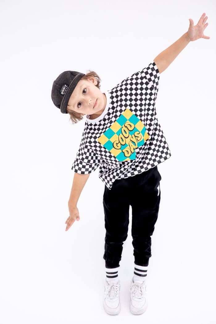 T-shirt szachownica GOOD DAY BLACK FUNKids - obrazek 3