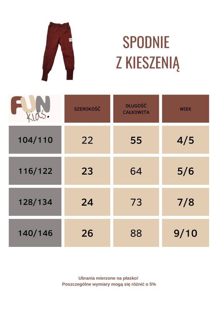 Spodnie z kieszeniami  BRĄZOWE FUNKids - obrazek 4