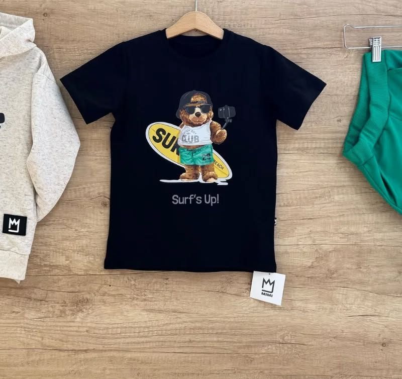 T-shirt TEDDY SELFIE SURFER CZARNY MIMI