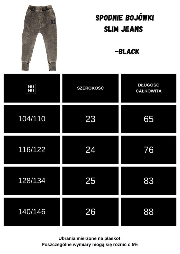 Spodnie BOJÓWKI JEANS BLACK NUNU - obrazek 4