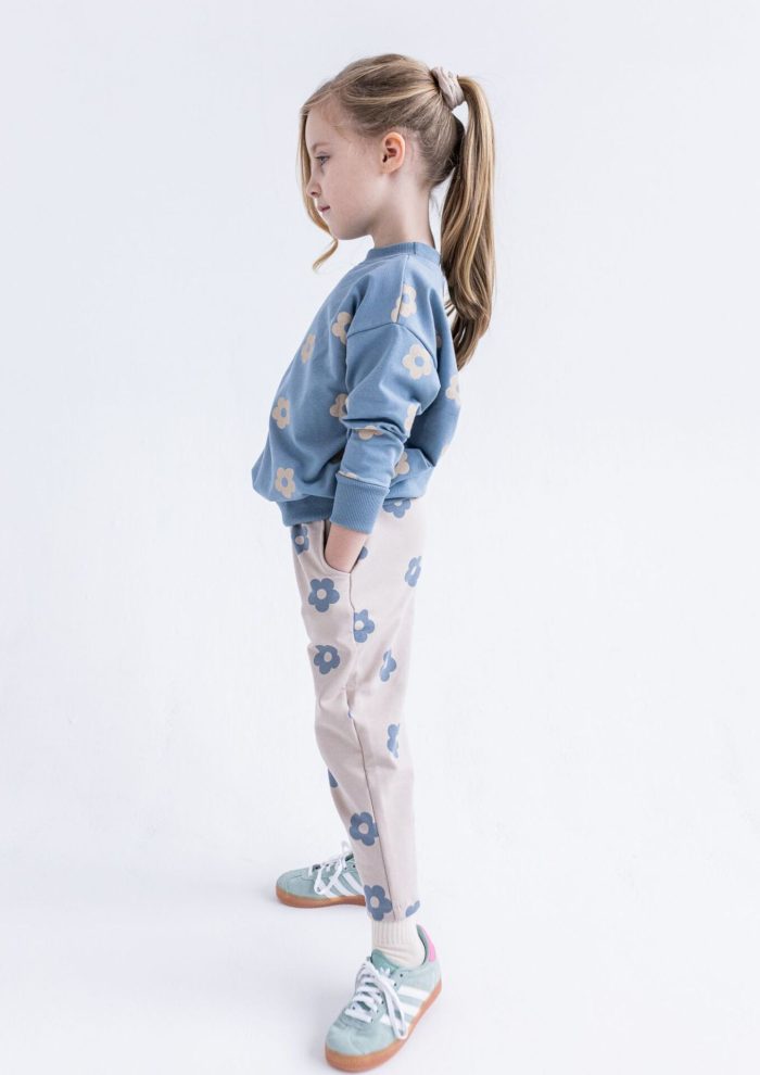 Spodnie BOYFRIEND FLOWERS BEŻOWE FUNKids - obrazek 3
