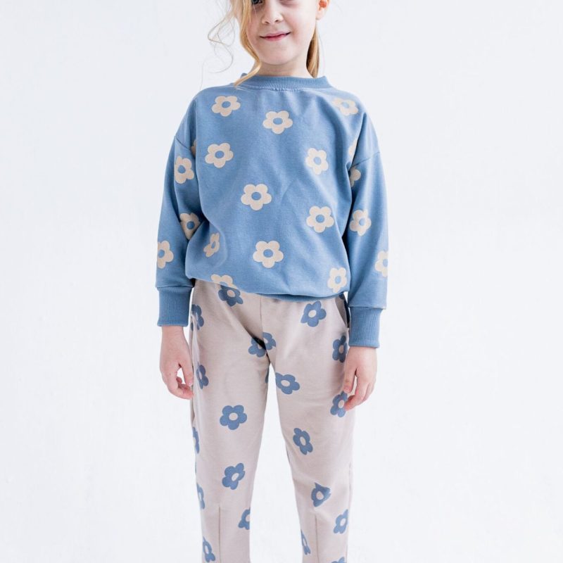 Spodnie BOYFRIEND FLOWERS BEŻOWE FUNKids
