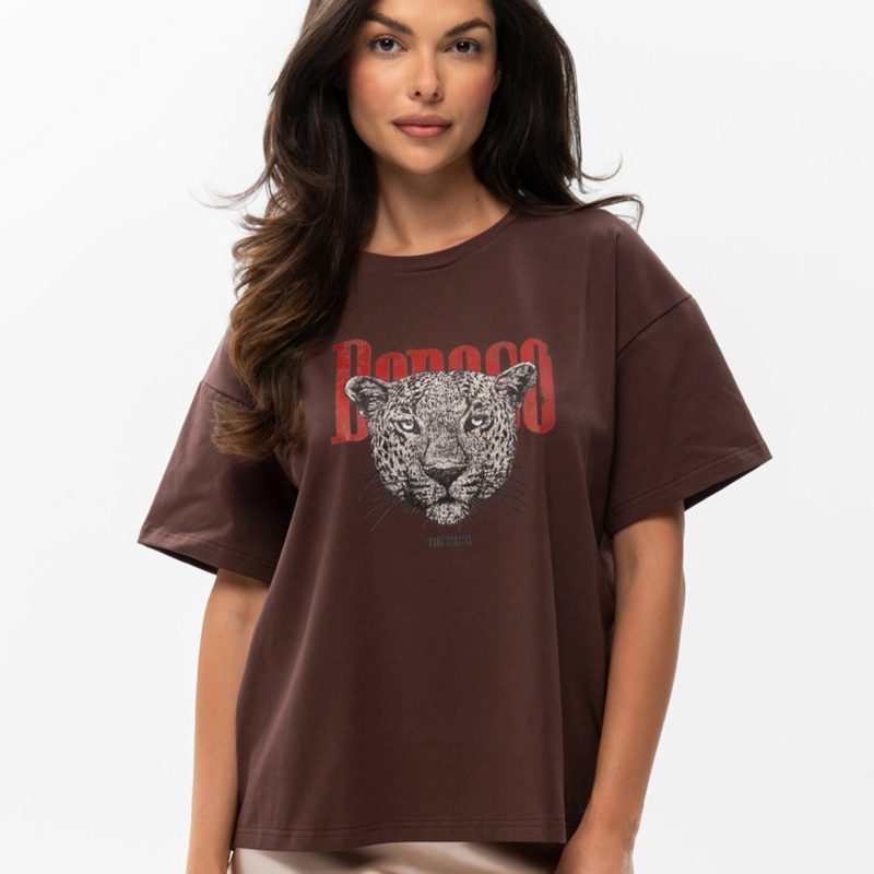 T-shirt GEPARD BRĄZOWY BOPOCO
