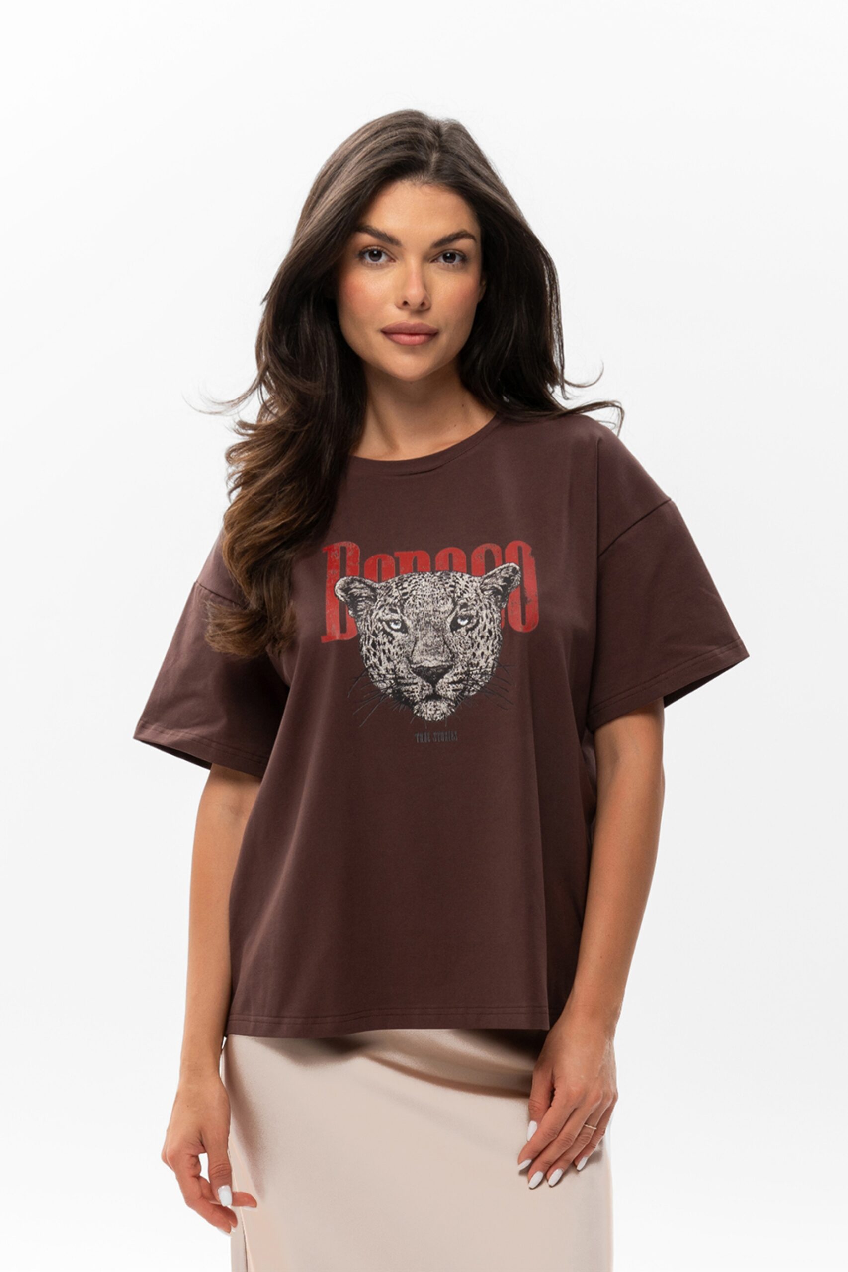 T-shirt GEPARD BRĄZOWY BOPOCO