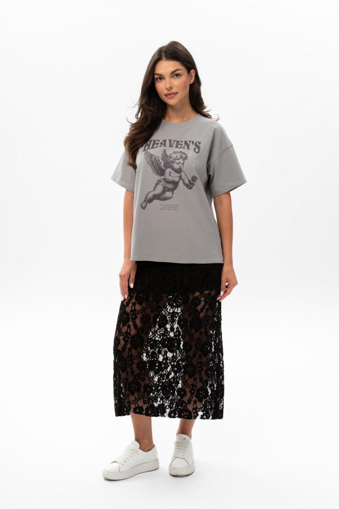 T-shirt ANIOŁ SZARY BOPOCO - obrazek 2