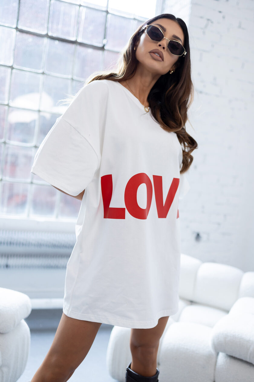 T-Shirt LOVE BIAŁY Miss City Official