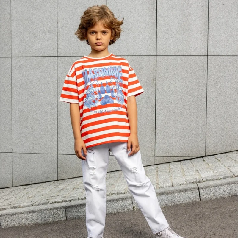 T-shirt PASKI POMARAŃCZ mashMNIE