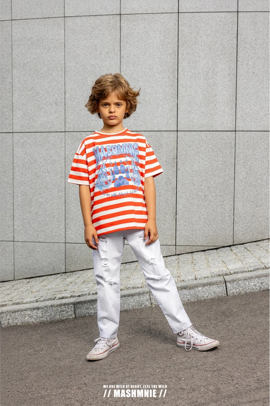 T-shirt PASKI POMARAŃCZ mashMNIE
