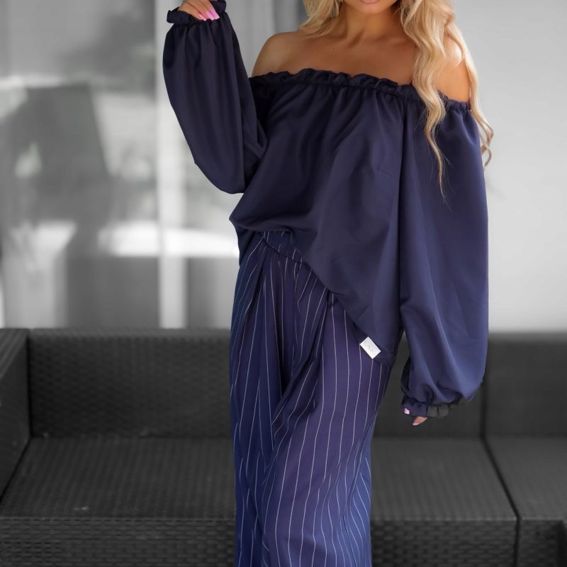 Bluzka HISZPANKA ELEGANCE GRANATOWA LAKI