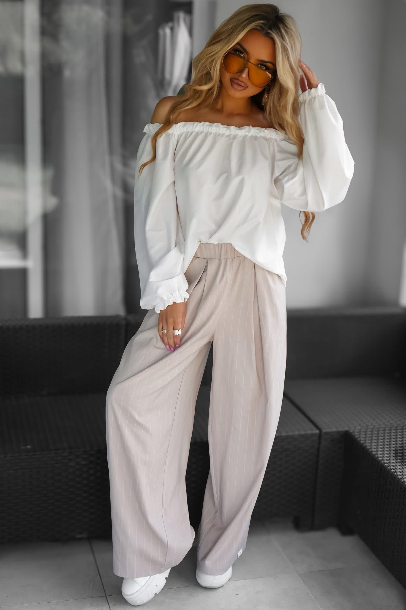 Bluzka HISZPANKA ELEGANCE KREMOWA LAKI