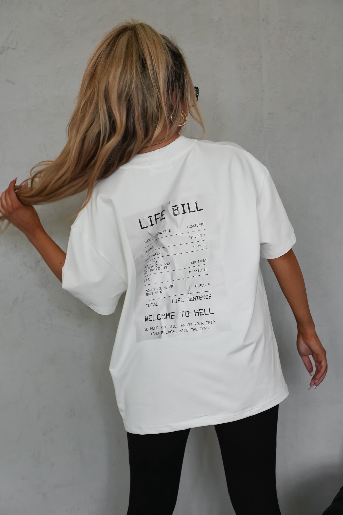 T-shirt LIFE BILL BIAŁA UNISEX LAKI - obrazek 2