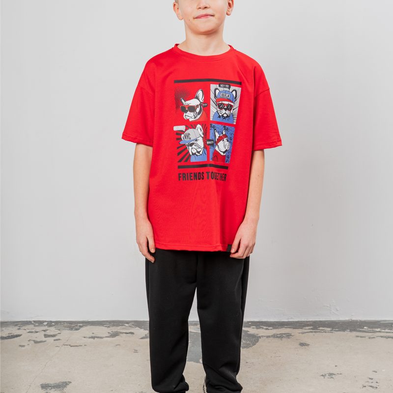T-shirt CZERWONY FRIENDS TOGETHER All For Kids