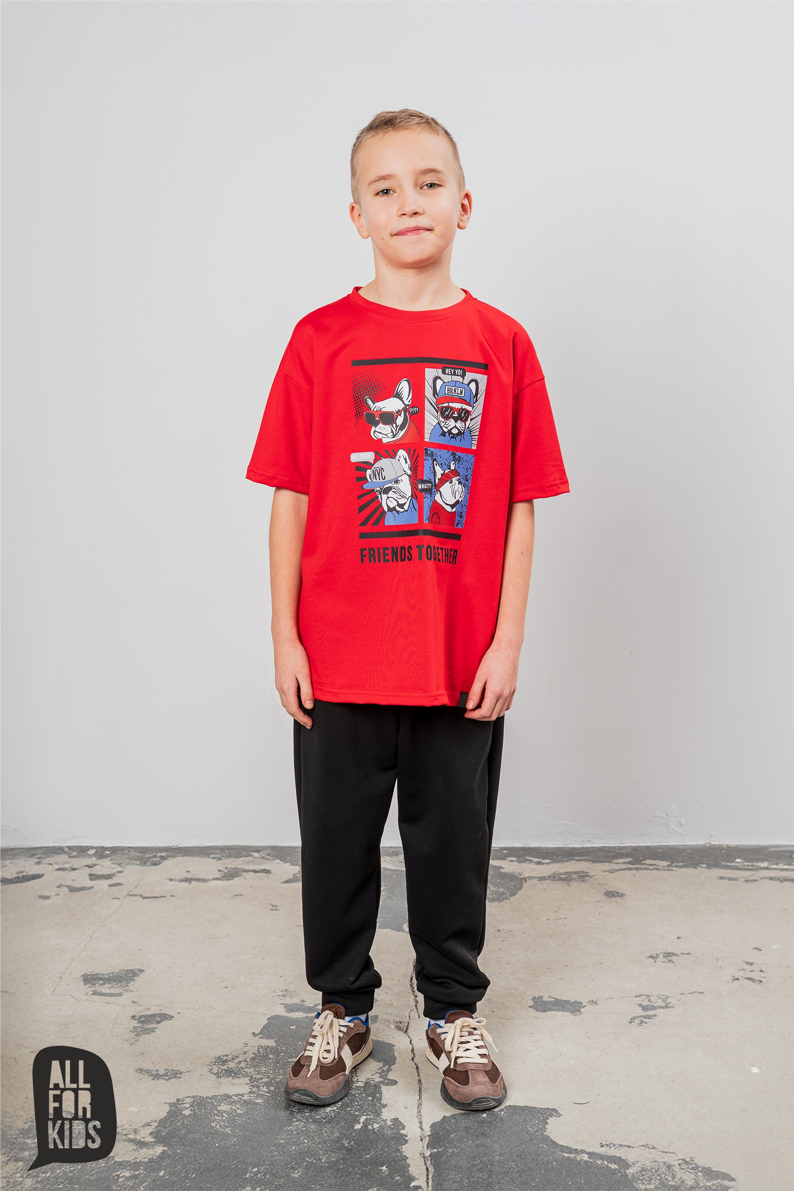 T-shirt CZERWONY FRIENDS TOGETHER All For Kids