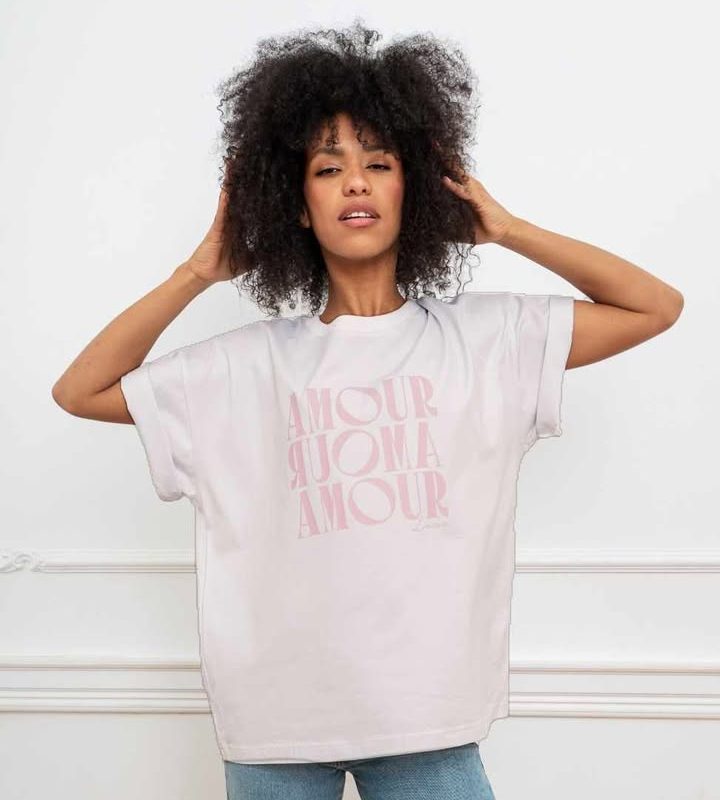 T-shirt AMOUR ŚMIETANKA BOPOCO