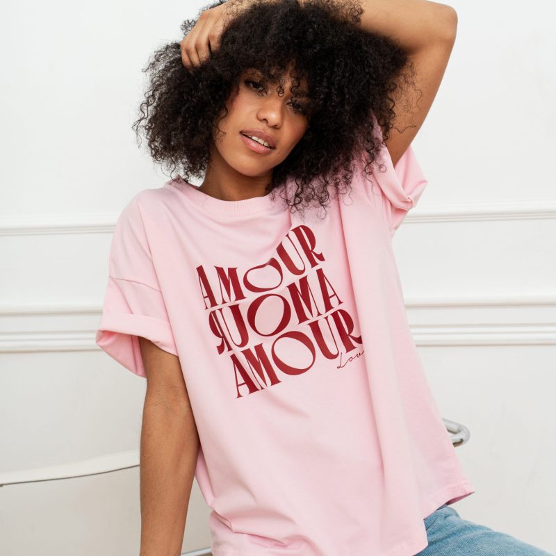T-shirt AMOUR RÓŻOWY BOPOCO