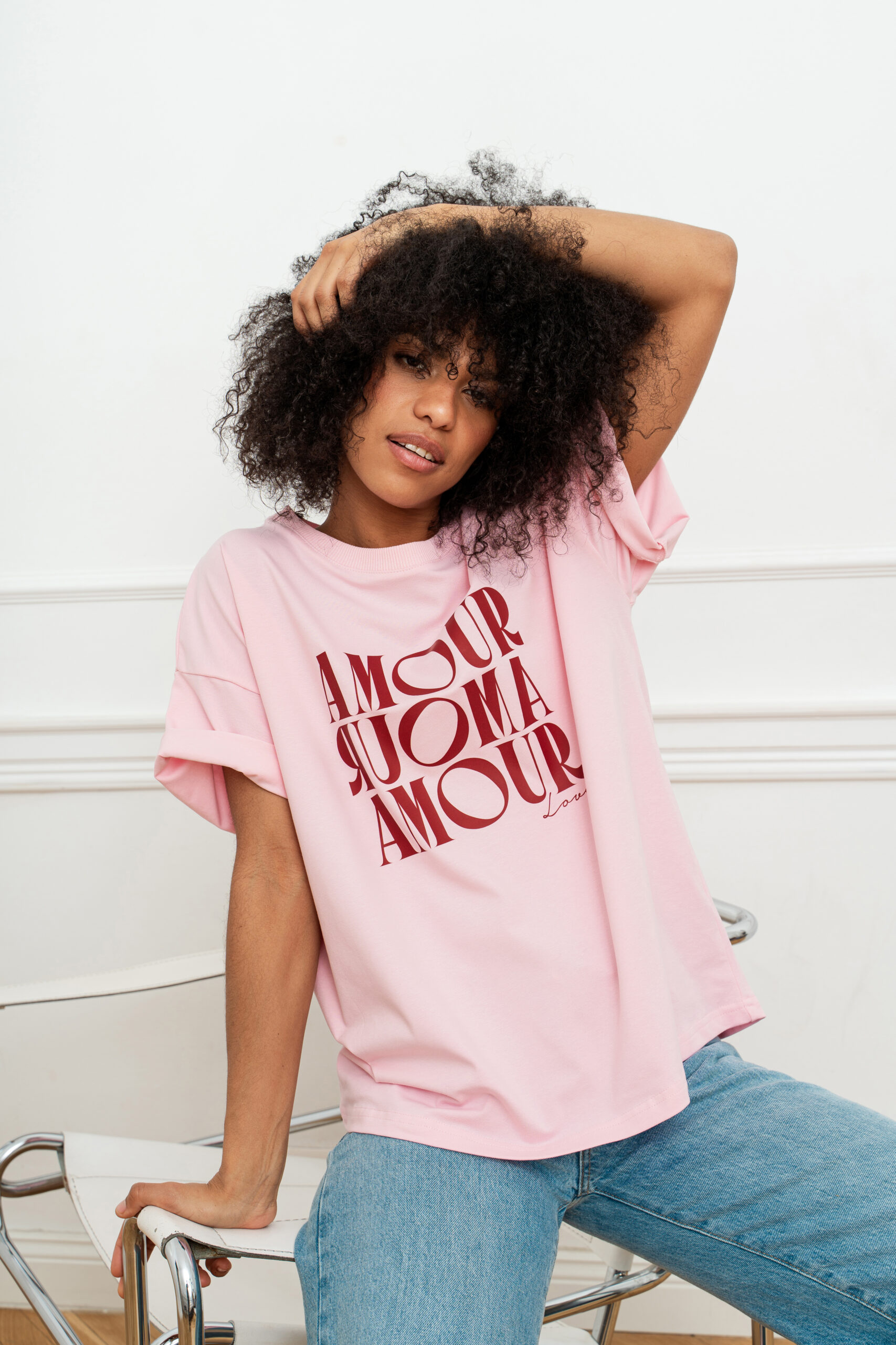 T-shirt AMOUR RÓŻOWY BOPOCO