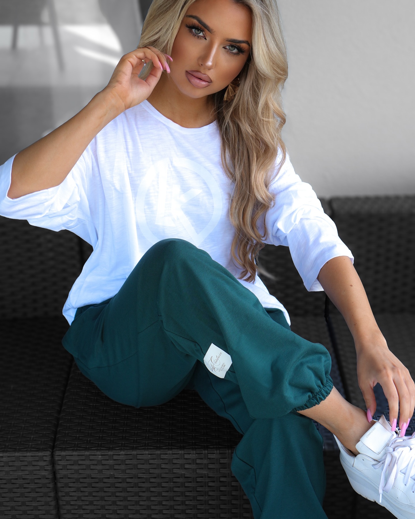 Spodnie dresowe STREETWEAR MORSKA ZIELEŃ LAKI
