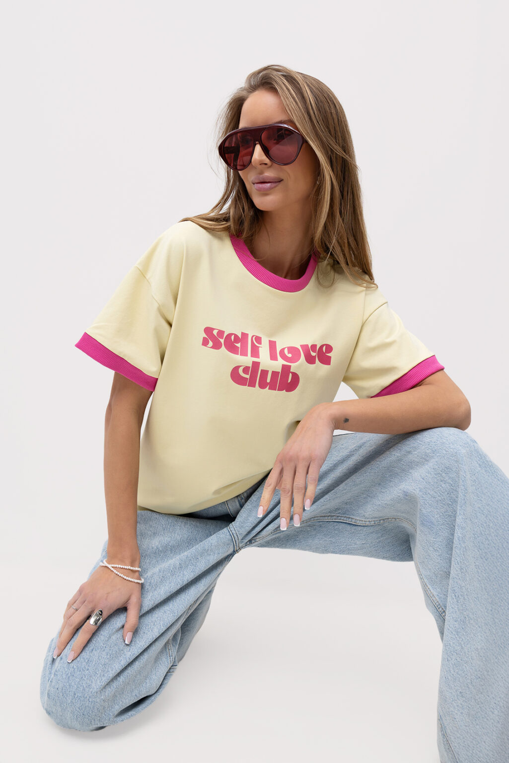 T-shirt SELF LOVE CLUB ŻÓŁTY BOPOCO - obrazek 3