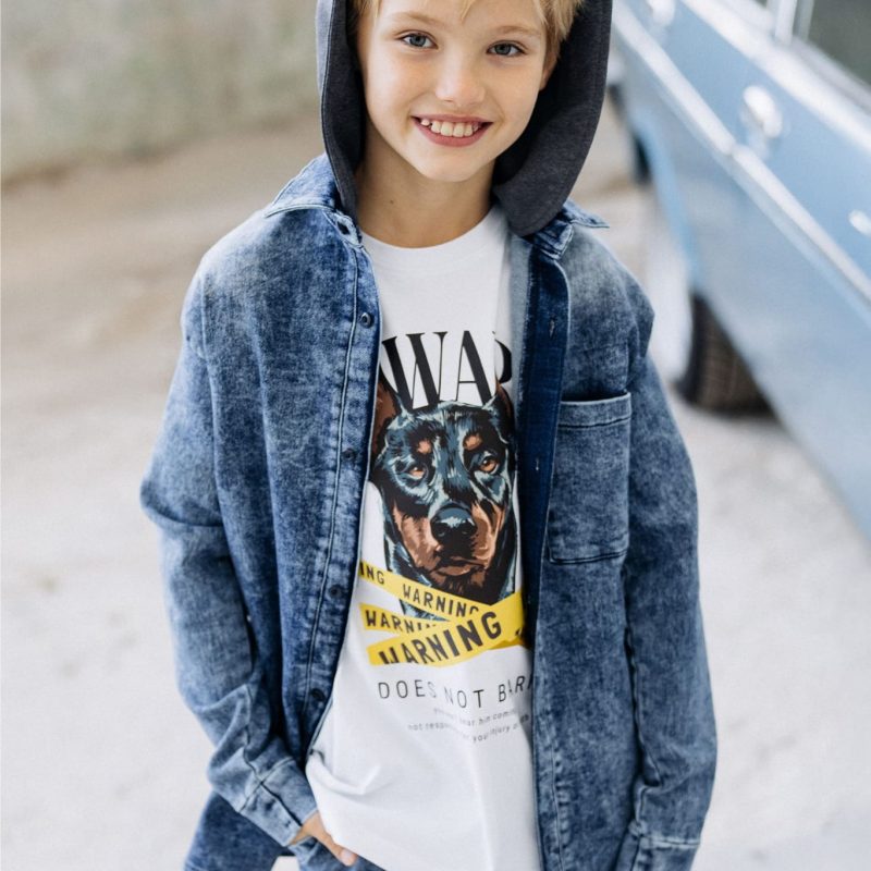 Bluzo-koszula JEANS BEWARE NIEBIESKA All For Kids